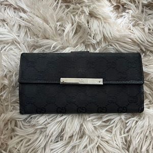 Gucci Black Long Wallet Loc476